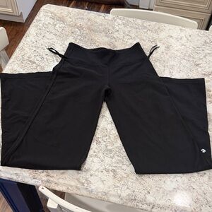 Lululemon Black Wide-Leg Yoga Pants with side tie